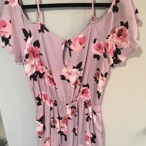 Cute Pastel Purple Floral Romper